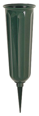 Cemetery Vase, Green Plastic, 3 x 7-In. (Pack of 36)