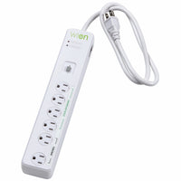 Woods WiOn 4 ft. L 6 outlets WiFi Surge Protector White 900 J