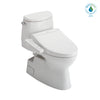 TOTO® WASHLET+® Carlyle® II One-Piece Elongated 1.28 GPF Toilet and WASHLET+® C2 Bidet Seat, Cotton White - MW6143074CEFG#01