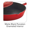 12 in Enameled Cast-Iron Series 1000 Covered Skillet - Gradated Red