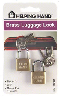 Helping Hand 40061 3/4 Solid Brass Luggage Lock (Pack of 3)