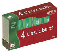 Christmas Lights Replacement Bulb, C9, Green Transparent, 4-Pk.