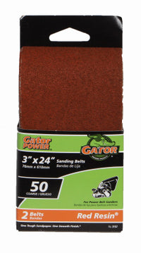 Gator 24 in. L X 3 in. W Aluminum Oxide Sanding Belt 50 Grit Coarse 2 pc