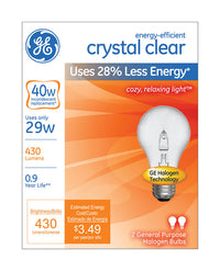 Ge Lighting 78795 29 Watt A19 Crystal Clear Light Bulb 2 Count