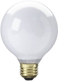 Vanity Globe Light Bulb, White, 25-Watts (Pack of 12)