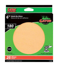 Gator 6 in. Aluminum Oxide Adhesive Sanding Disc 180 Grit Very Fine 25 pk (Pack of 5)