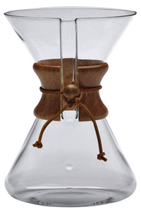 Chemex Ten Cup Classic Series Glass Coffeemaker Manual Drip 10 Cup 9-1/4" H X 5-1/4" Dia.