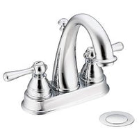 Chrome two-handle high arc bathroom faucet