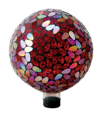 Alpine Glass Red 11 in. Mosaic Gazing Ball (Pack of 2)