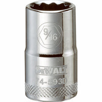 SAE Socket, Shallow, 12-Point, 9/16-In., 1/2-In.