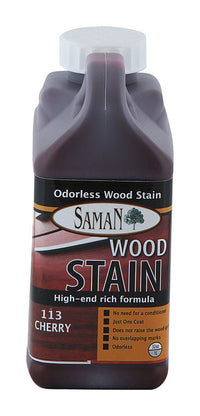 Saman Semi-Transparent Cherry Water-Based Wood Stain 32 oz (Pack of 12).