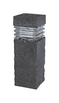 Paradise Polyresin Black Low Voltage LED Bollard Light 20W 12V 20 lm, 6 H x 11-13/16 D in.