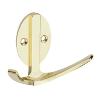 National Hardware 3 in. L Polished Brass Die Cast Modern Double Hook 1 pk