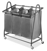 Whitmor 6638-8449 17" X 33" X 34" Gray Arch Triple Laundry Sorter