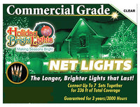 Christmas Net Lights, Commercial-Grade, Clear, 150 Lights, 4 x 6-Ft.