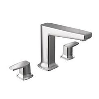 Chrome two-handle high arc roman tub faucet