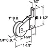 Prime-Line  1 in. Dia. x 1/4 in. L Mill  Nylon/Steel  Roller Assembly  2 pk