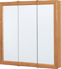 Continental Cabinets  28-3/4 in. H x 30 in. W x 4-1/4 in. D Rectangle  Oak  Tri-View Medicine