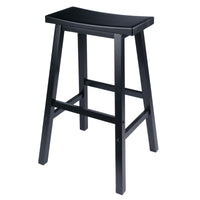 Winsome Satori Black Wood Traditional Stool Chair