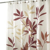 iDesign 72 in. H X 72 in. W Brown Leaves Shower Curtain Polyester