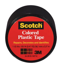 Scotch Black 125 in. L x 1-1/2 in. W Plastic Tape (Pack of 6)