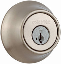 Single Cylinder Deadbolt, Brushed Chrome