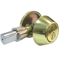 Mobile Home Single-Cylinder Deadbolt, Polished Brass (Pack of 2)