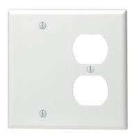 Leviton White 2 gang Thermoplastic Blank Wall Plate 1 pk