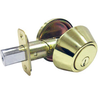 Single-Cylinder Deadbolt, Polished Brass (Pack of 3)