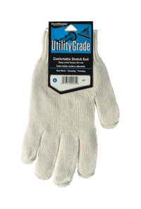 Handmaster Unisex Indoor/Outdoor Cotton Knit Utility Stretch Gloves White M (Pack of 12)