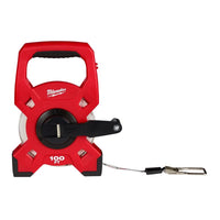 Milwaukee  100 ft. L x 1.75 in. W Open Reel  Long Tape Measure  Red  1 pk