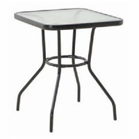 Sunny Isles Table, Black Steel, Glass Top, 24-In.