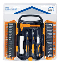 Home Plus 10 in. Fixed Blade Hobby Knife Set Black (Pack of 6)