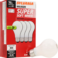 Sylvania 53 W A19 A-Line Halogen Bulb 850 lm Soft White 4 pk