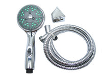 Shower Hose Kit Deluxe 5-Func Massaging Shower Head Metal Hose & Bracket Chrome