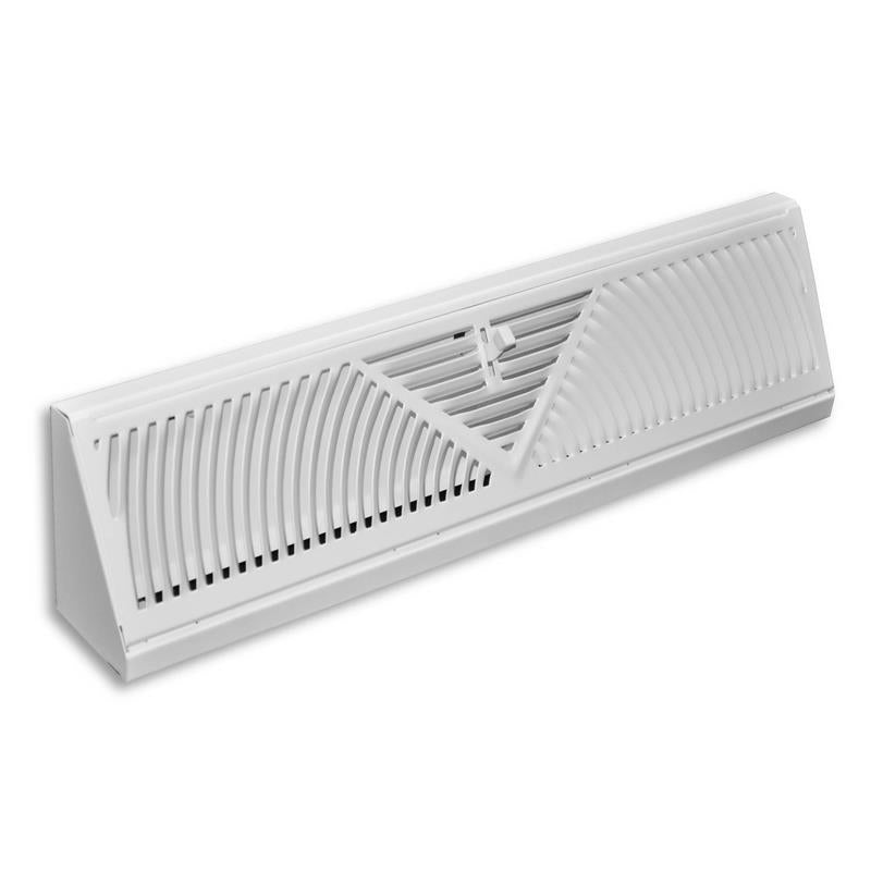 Tru Aire Powder Coat White Steel 3-Way Floor Baseboard Diffuser 4.5 H ...