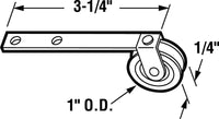 Prime-Line  1 in. Dia. x 1/4 in. L Steel  Spring Tension Roller Assembly  2 pk