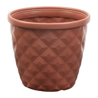 Suncast Pinehurst Terracotta Resin Planter 14 Dia. in. with Drainage Holes