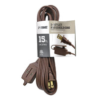 Prime Indoor 15 ft. L Brown Extension Cord 16/2 SPT-2