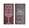 Decoris Plank Wine Sign Christmas Decoration Assorted MDF (Pack of 4)