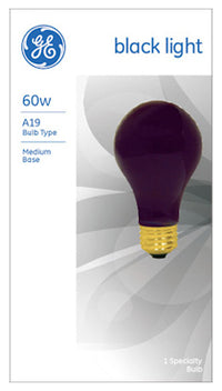 GE 60 W A19 A-Line Incandescent Bulb E26 (Medium) Black Light 1 pk (Pack of 6)