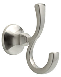 Mandara Collection Double Robe Hook, Brushed Nickel