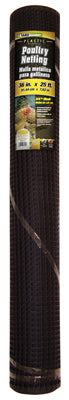 Mesh Black PVC Hardware Cloth Fence, 3 x 15-Ft.