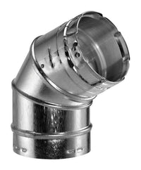 DuraVent 4 in. Dia. x 4 in. Dia. Adjustable 45 deg. Aluminum/Galvanized Steel Gas Vent Elbow (Pack of 2)