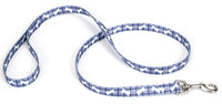 Dog Leash, Plaid/Bones, Blue Nylon, 5/8-In. x 6-Ft.