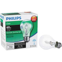 Philips EcoVantage 43 W A19 A-Line Halogen Bulb 750 lm Warm White 2 pk