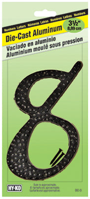 Hy-Ko 3-1/2 in. Black Aluminum Number 8 Nail-On 1 pc. (Pack of 10)