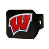 University of Wisconsin Black Metal Hitch Cover - 3D Color Emblem