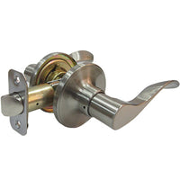 Reversible Bergamo Passage Wave Lever Lockset, Satin Nickel