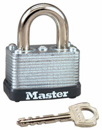 1-1/2 In. Keyed Padlock, Warded Steel,